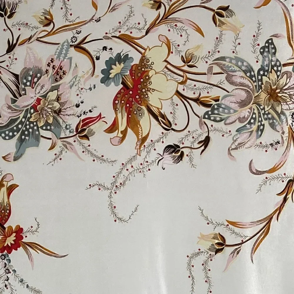 Satin Elegant Floral Design Scarf 35